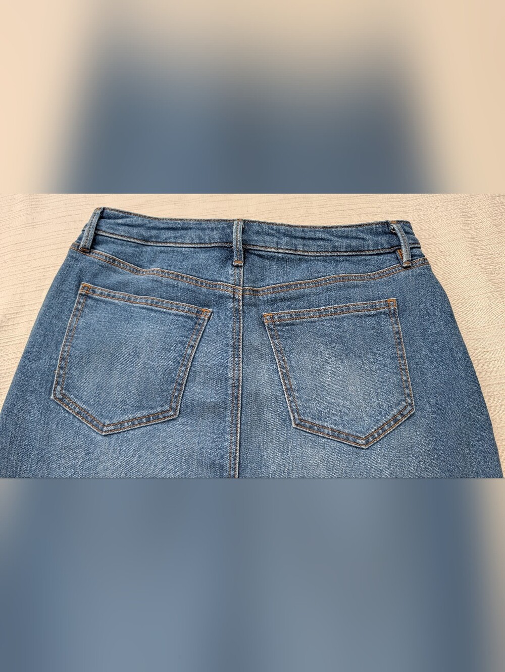 Ann Taylor Weekend Denim Midi  Jean Skirt Sz 4 - Picture 7 of 11